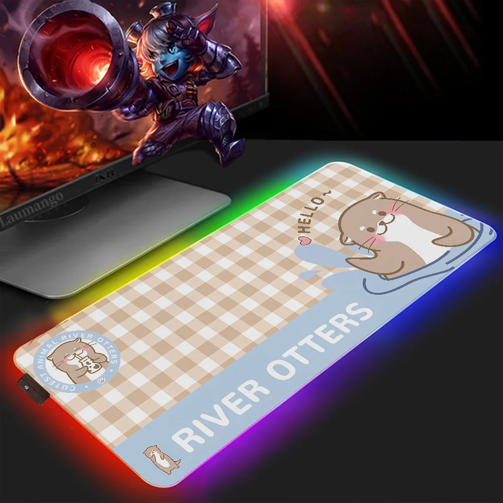 Otter Gaming Mouse Pad 900x400 Computer Mat Desk Accessories Office Desktops Pc Gamer Mousepad Mats Keyboard Extended Xxl Setup