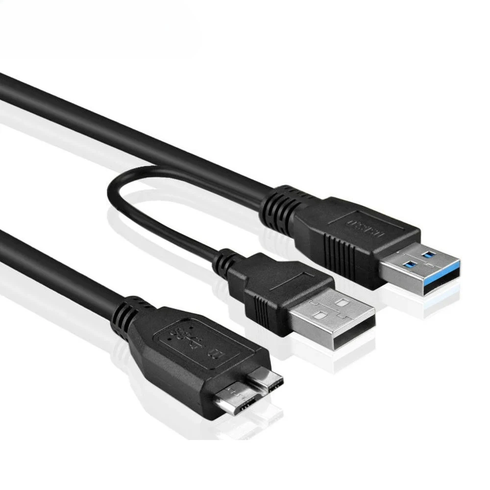 USB 3.0 To Micro-B Y Splitter Cable USB 3.0 A To Micro B External Hard Drive Cable for Western Digital,Lacie,Toshiba Seagate