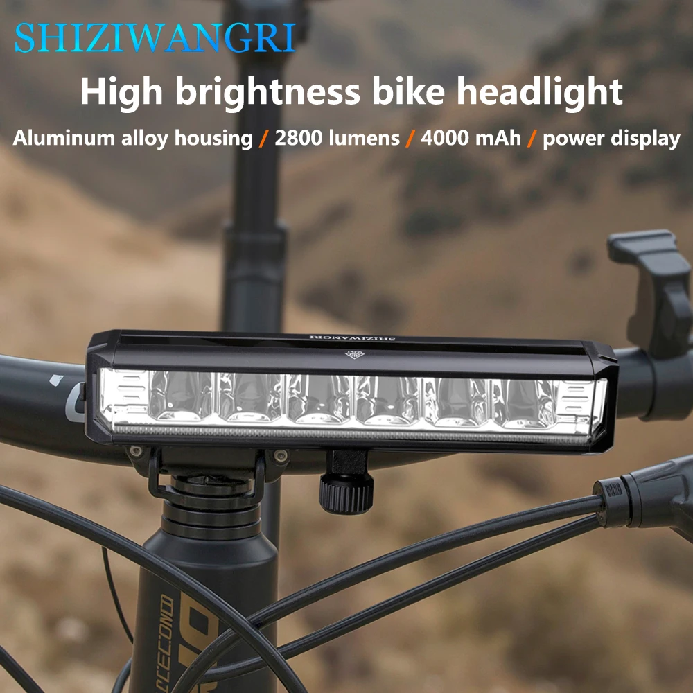 

4 Lighting Modes Super Bright Bike Light LED Charge Shows 4000mAh Rebicycle Headlight Flashlight Type-C Charging 2800Lm Lamp