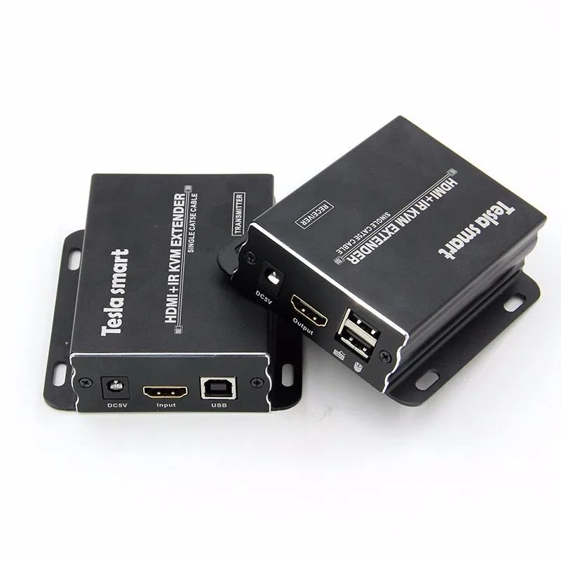 TESmart High Quality Good Buy 120m USB KVM Tx/Rx HDMI Extender over cat6/5e HDMI KVM Extender