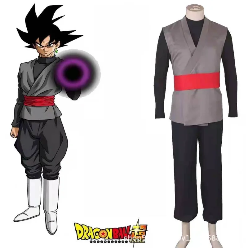 9Styles Dragon Ball Mens Black Cosplay Costume Anime Kung Fu Suit Outfits Uniform Halloween Carnival Role Play Dress Up Full Set