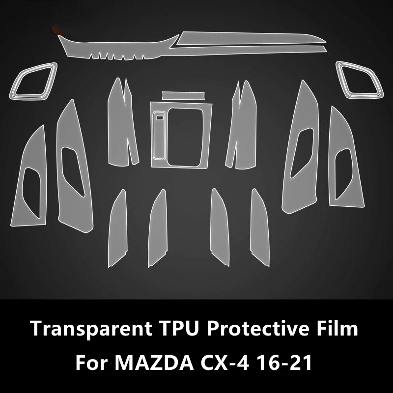 For MAZDA CX-4 16-21 Car Interior Center Console Transparent TPU Protective Film Anti-scratch Repair Film Accessories Refit