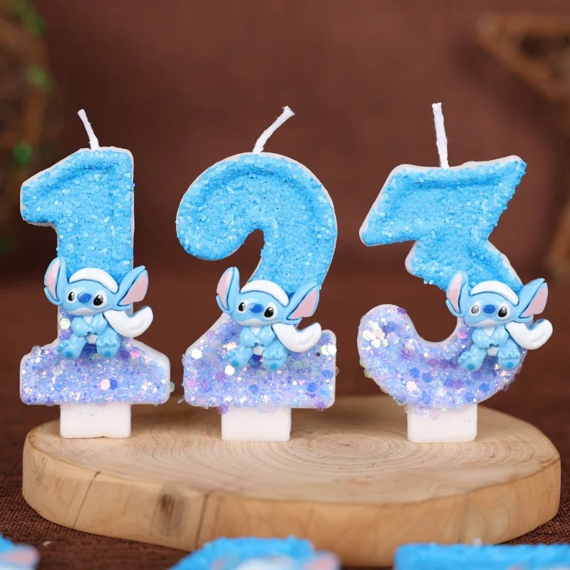 

Cute Anime Lilo & Stitch 0-9 Number Candle 3D Kawaii Stitch Cartoon Character Party Cake Plug-in Birthday Cake Decoration Gifts