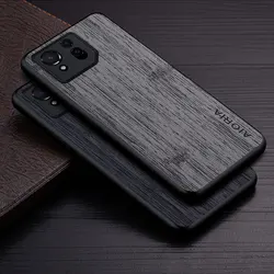 Case for Asus ROG Phone 8 Phone 8 Pro 5G funda bamboo wood pattern Leather phone cover Luxury coque for Asus ROG Phone 8 case