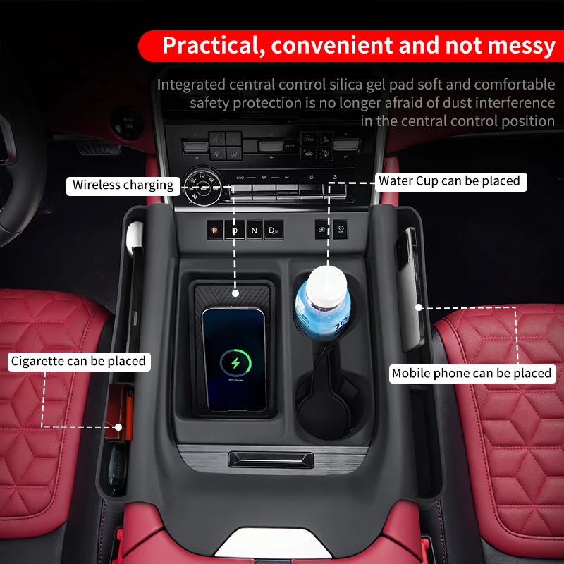 For 2020 2023 2025 2026 Nissan Patrol Y62 Y63 Center Console Silicone Cover Anti-Scratch Protective Case for Cup Holder Armrest view 3