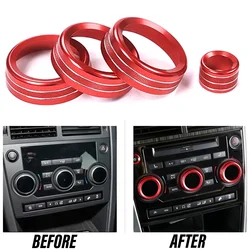 4Pcs Center Air Conditioning Volume Knobs Audio Circle Cover Trim Car Ring For Land Rover Discovery Sport 2015 2016 2017 2018