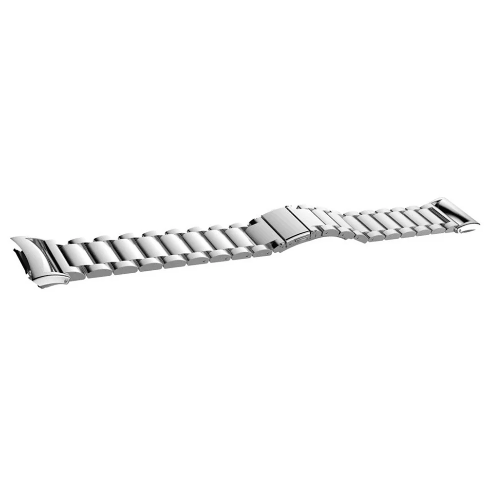 

Stainless Steel Watch Strap Silver Buckle Chain Style Comfortable Smartwatch Band Replacement Strap Compatible for Gear Fit2