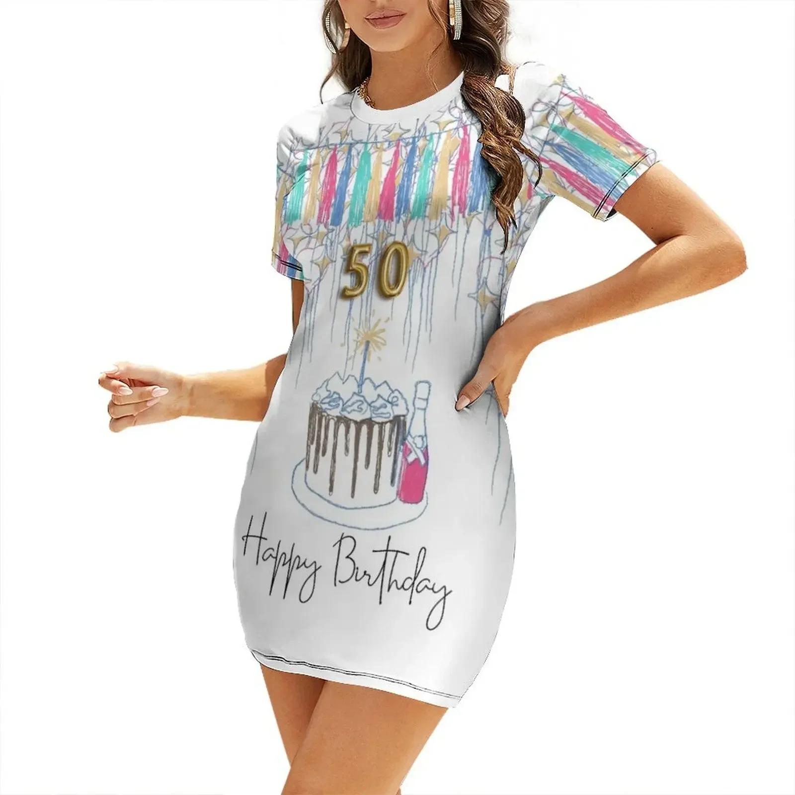 

Happy 50th birthday 50 Short-Sleeved Dress Dress for pregnant women evening dress ladies summer 2026 women for woman
