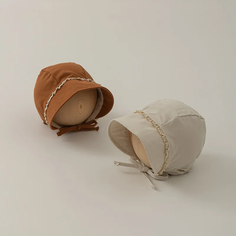 

Baby Large Brim Hat Princess Girls Lace Palace Hat 6-24Month Kids Outdoor Sun Protection Visors Infant Lace-up Fisherman Cap