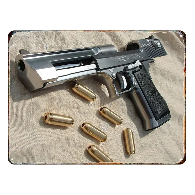 Retro Beretta Pistol Print Metal Tin Sign Iron Painting Vintage Wall Art Decor for Gun Enthusiast Man Cave Home Bar.