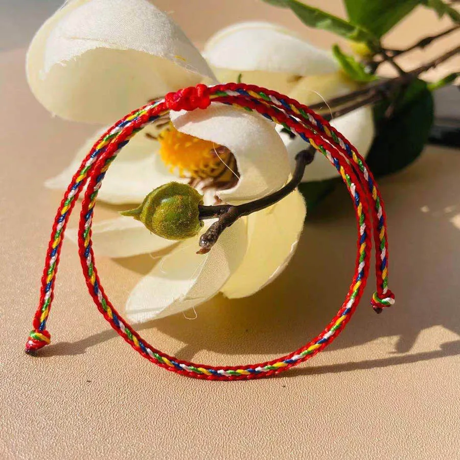 New Luck Red Rope Wish Bracelet Unisex Handmade Knitted 5 Types Bless Tibetan String Braclet Mother Couple Day Best Gift Jewelry