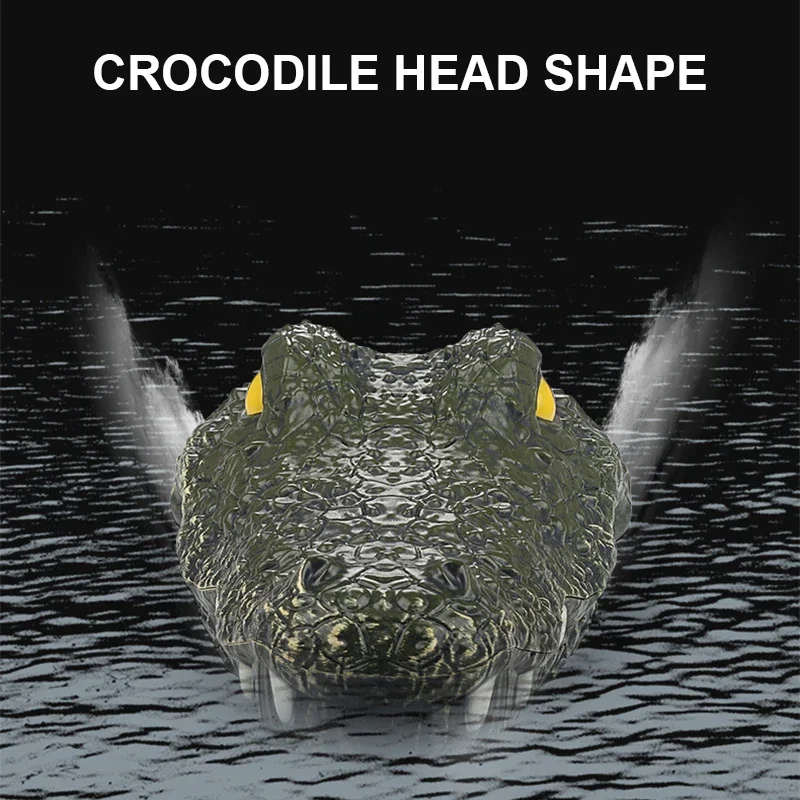 RC boat crocodile head speedboat spoof toys water game ship 2.4G radio remote control electronic toy gift for children boys