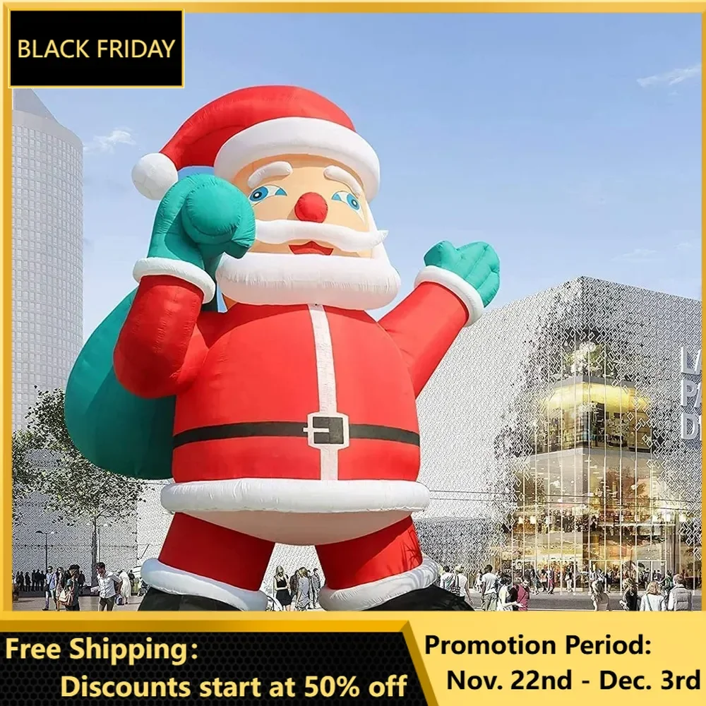 Giant 40Ft Premium Inflatable Santa Claus with Blower for Christmas Yard Decoration Outdoor Yard Lawn Xmas Party Decoration