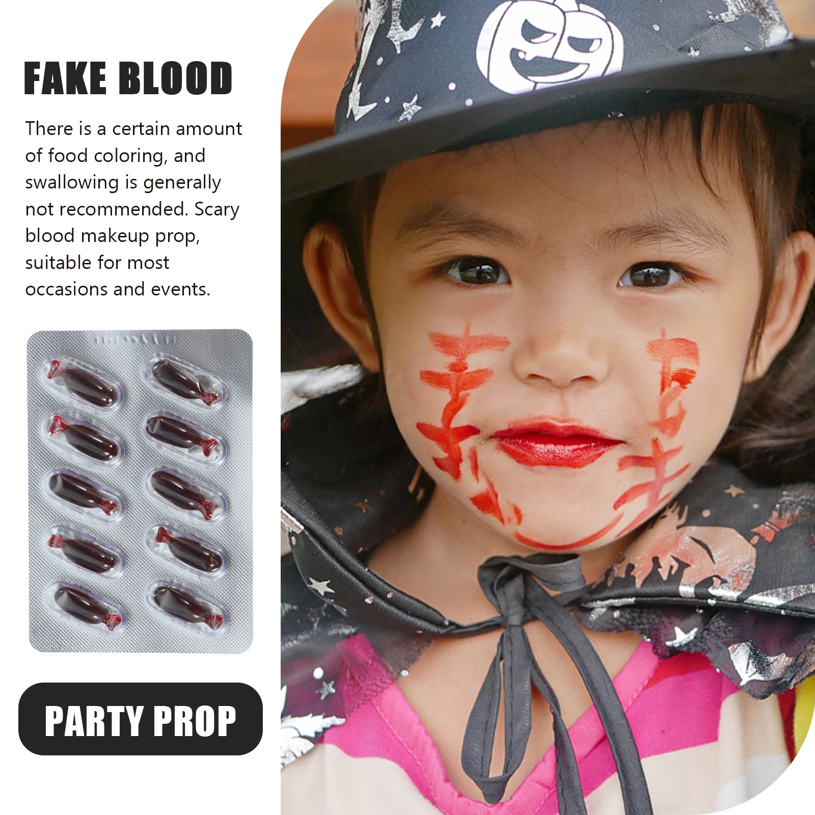 1 ensemble de fausses Capsules de sang, gélatine comestible, jouets de farces d'halloween, pilules sanglantes, tour de fête, effets effrayants, accessoires de film dramatique spéciaux