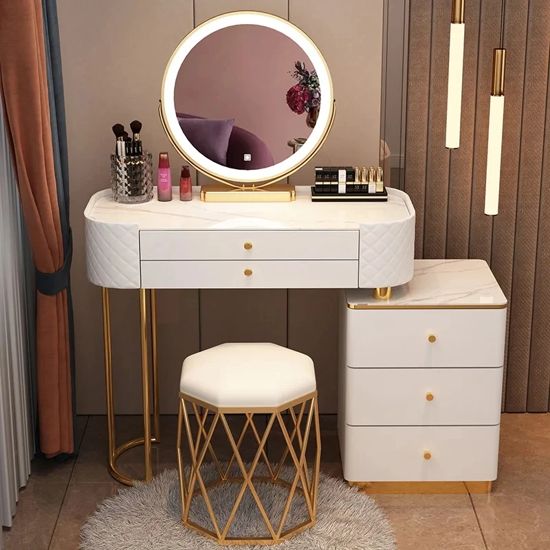 

Mirror European Dressing Table Luxury Nordic Makeup Storage Dressing Table Drawer Bedroom Penteadeiras De Maquiagem Furniture