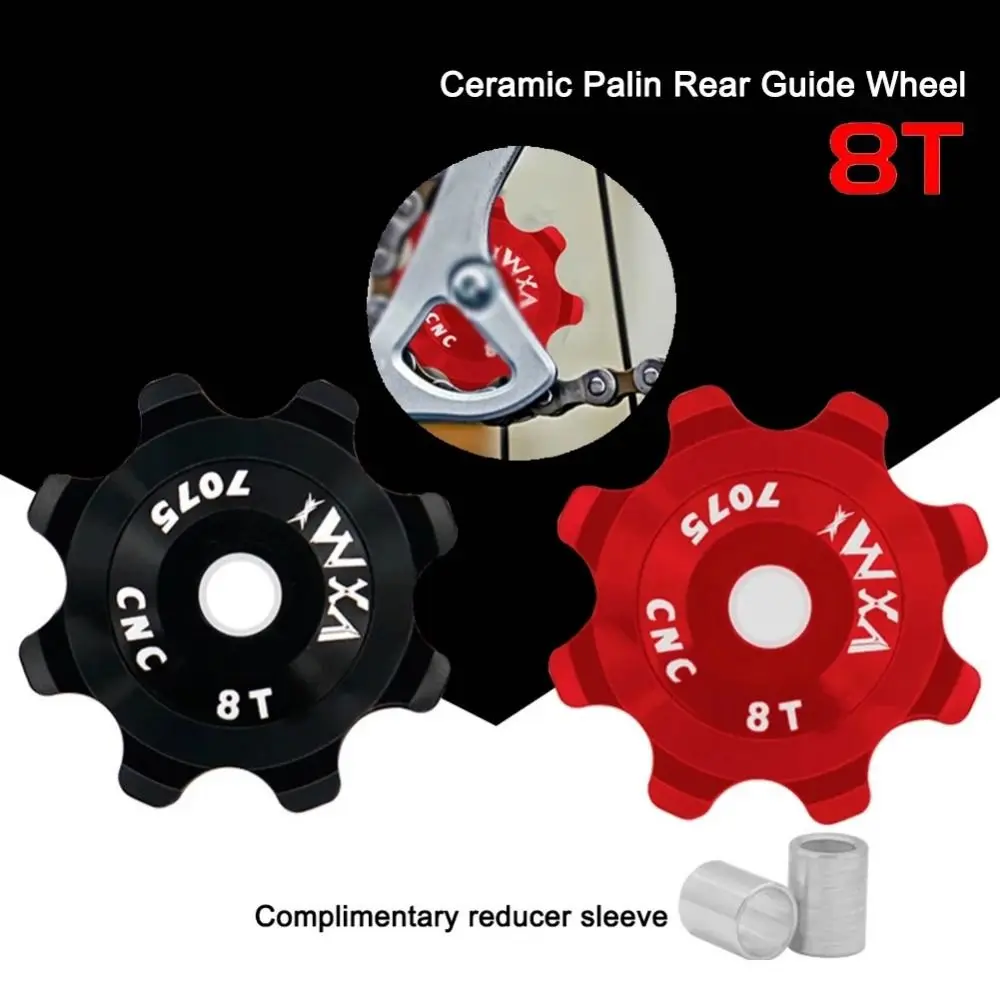 

8T Bicycle Rear Derailleur Bearing Jockey Wheel Axis Adapter Bike Rear Derailleur Pully Bike Guide Roller Ceramic Bearing