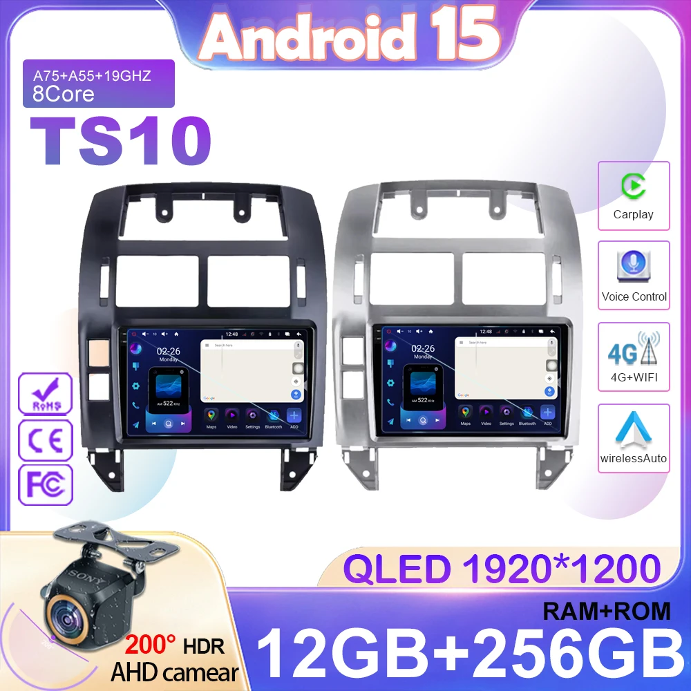 

Android 15 Car Wirerless For Volkswagen Polo Mk4 IV 2001-2009 Radio GPS Navigation Carplay Multimedia Video Player QLED Screen