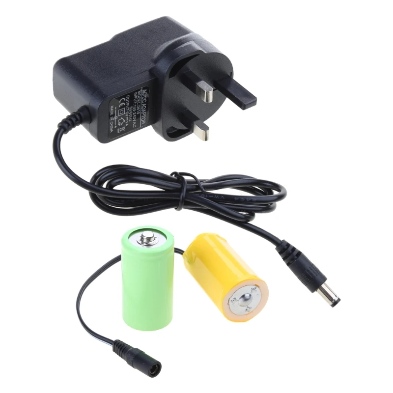 LR20 D Dummy Battery Eliminators ACPower Supply Cable Replace 2Pcs 1.5V Batteries Battery Eliminate Cable for LED DropShipping