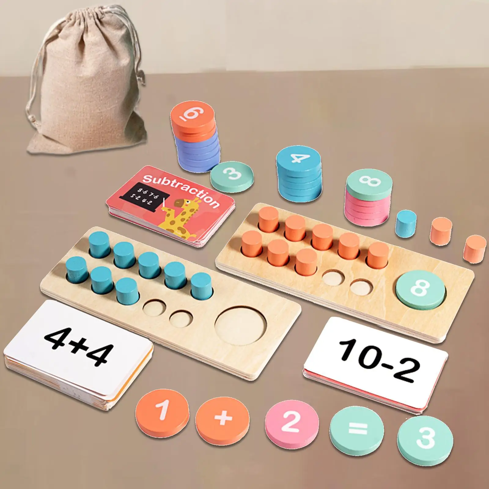 Jouets d'apprentissage des maths Montessori pour garçon et fille, comptage, coordination œil-main, éducation précoce, teaser le cerveau