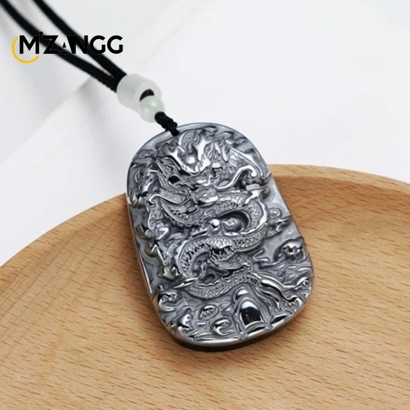 

Натуральный терагерцовый камень Гуань Гун Дракон Богиня Милосердия Кулон Красиво резное модное роскошное ожерелье для мужчин и женщин