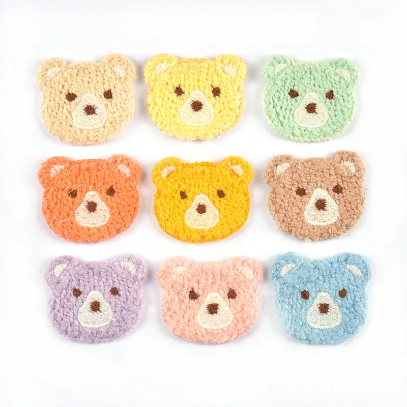 10pcs 3.7x3.4cm Mixed 9 Colors Lovely Bear Patches Embroidery For Kids Clothing Bag Decor Sewing Accessories Home Decor Supplies