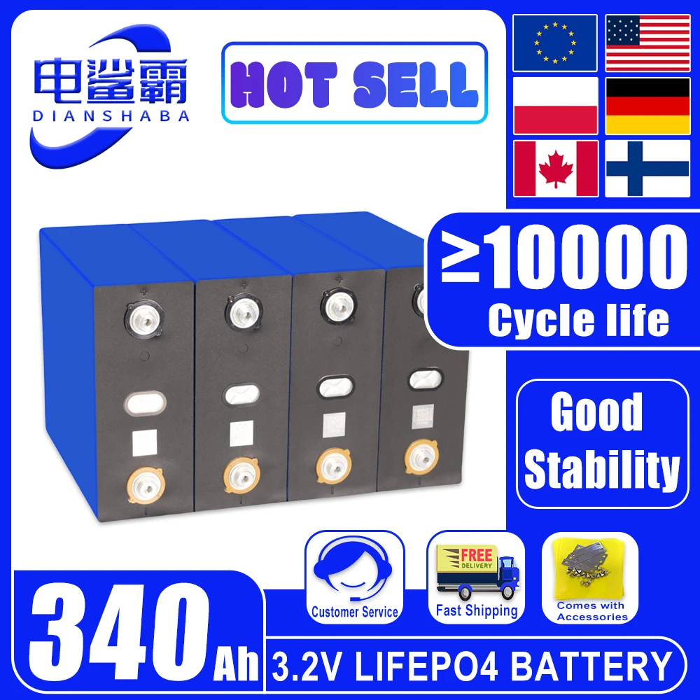 

Совершенно новая аккумуляторная батарея, 10000 циклов, 3,2 В, 340 Ач, 12 В, 24 В, 48 В, подходит для автофургона, электромобилей, лодки, тележки для гольфа, яхты