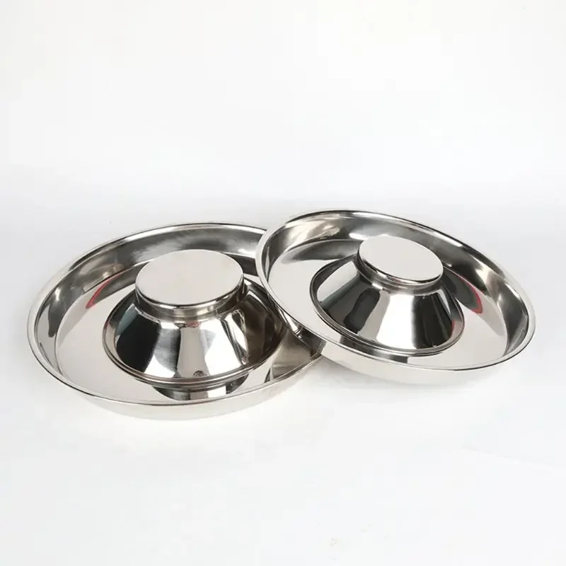 Pet Stainless Steel Dog Bowl Puppy Litter Food Feeding Dish Weaning SilverStainless Feeder Water Bowl Pets Feeder Bowl and Water