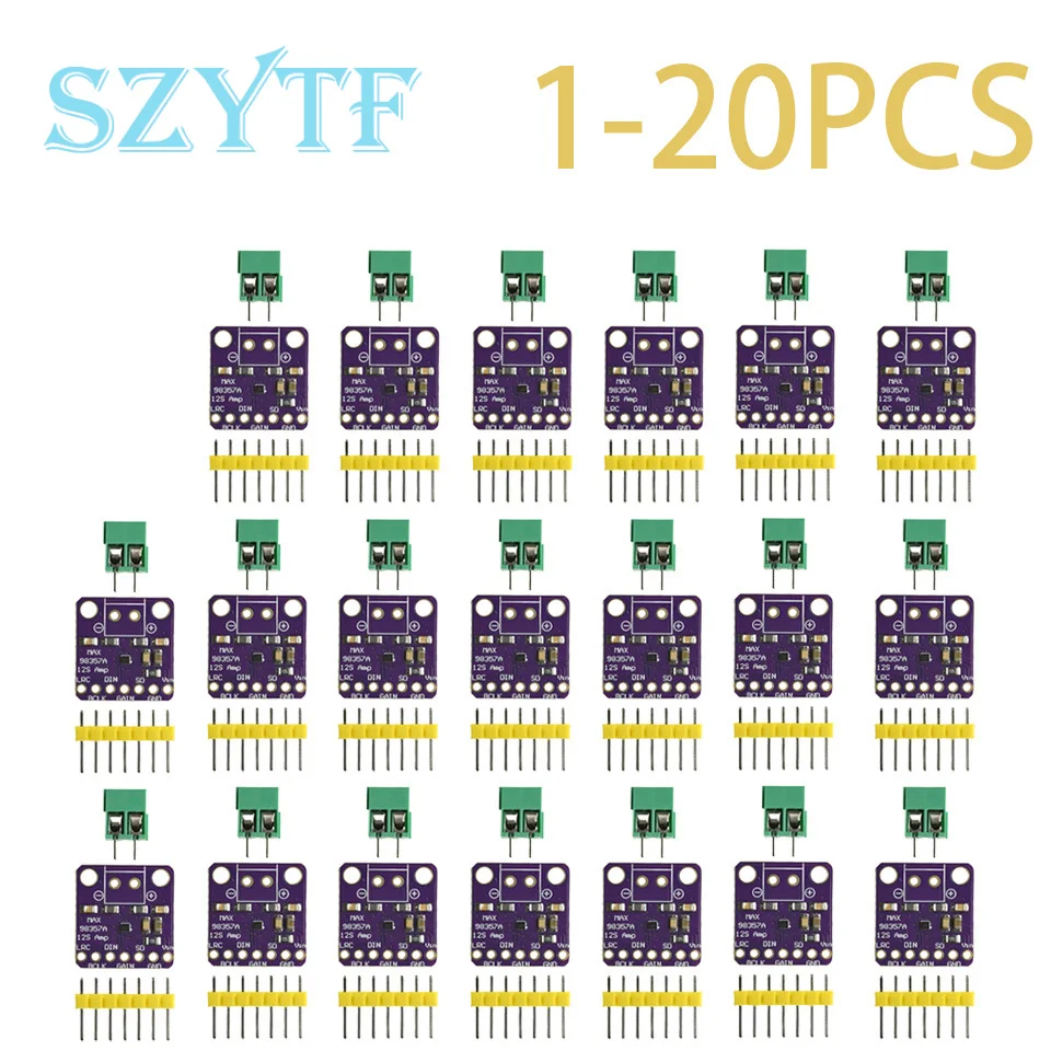 1-20pcs MAX98357A I2S Class D Audio Amplifier – 3W Digital Power Module for DIY Speakers & Smart Voice Systems