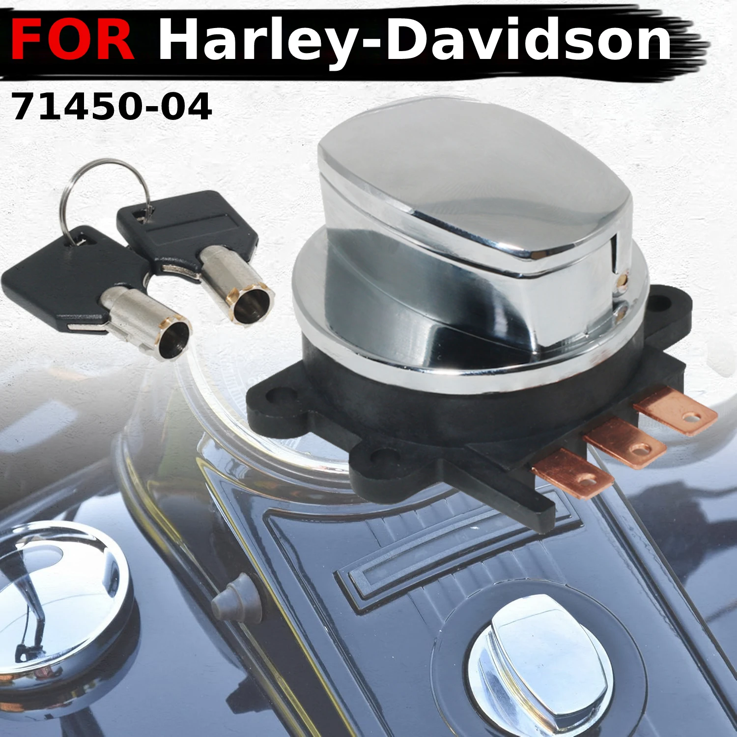 

71450-04 Motorcycle Round Key Ignition Switch for Harley-Davidson FLSTF FLSTN FLSTS FXS FXCW FAT BOY SOFTAIL DYNA FXDWGI FLSTSC