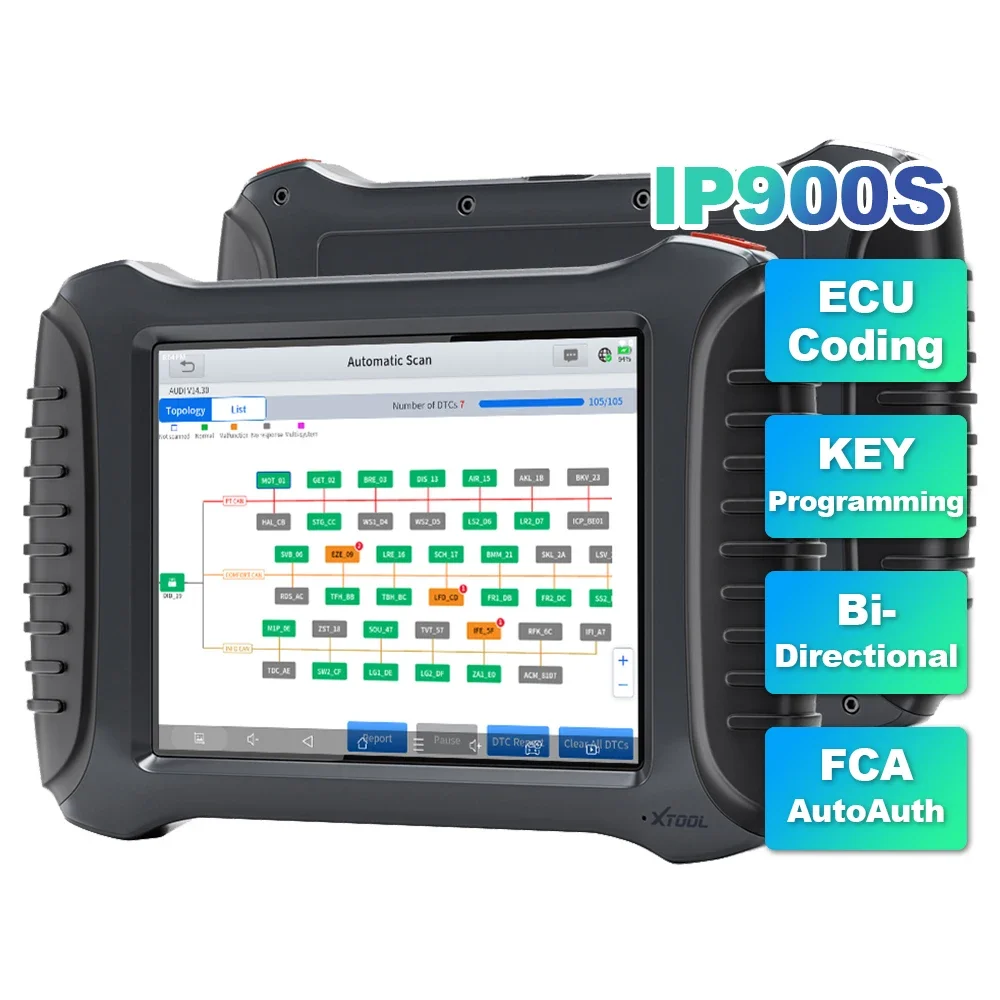 

XTOOL IP900S Automotive Diagnostic Scan Tools Bi-Directional FCA Support ECU Coding OBD2 DIagnostic Scanner Machine