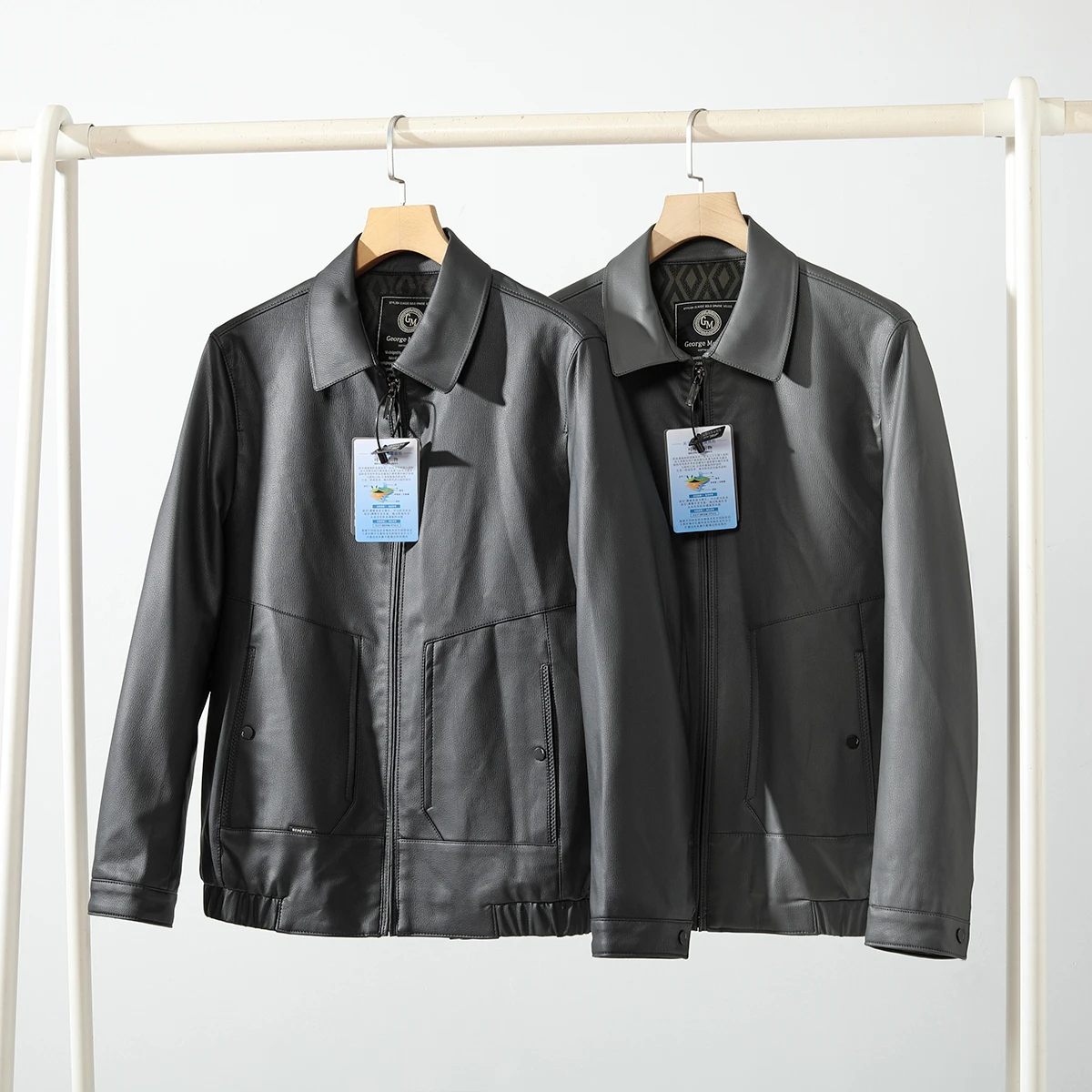 

Ультрамягкая кожаная куртка мужская повседневная байкерская куртка с воротником-стойкой осень-зима Thiened Long Sve молодежная верхняя одежда