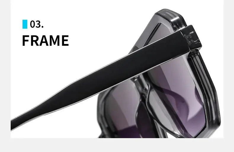Lässige Sonnenbrille mit doppeltem Träger und Vollrahmen für Männer und Frauen, UV-beständige Sonnenbrille UV400 – Detail 5