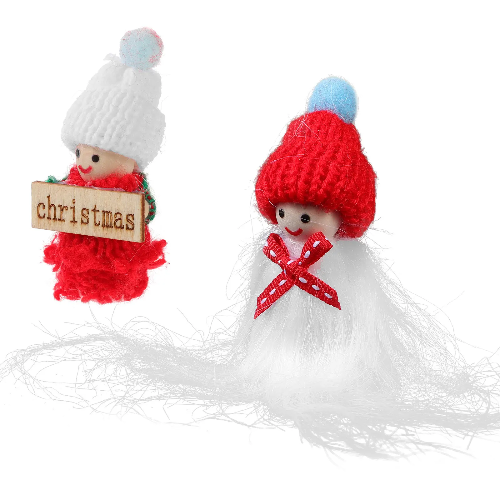 

2Pcs Mini House Accessories Christmas Decor Cute Craft Cloth Figures Pendant Scene Decoration Dollhouse Accessories Holiday