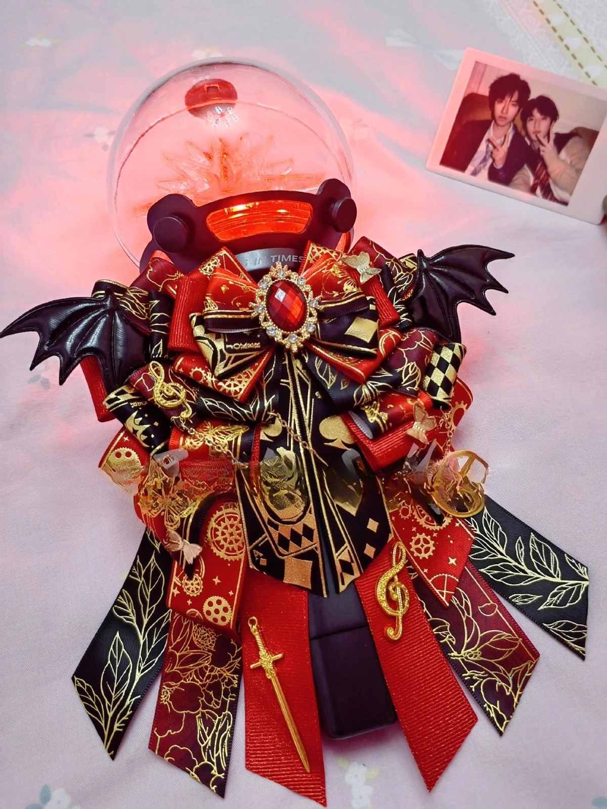 

Pure Handmade Luxury Lolita Red Black Bow Cosplay Bowtie Anime Support Stick Bows Accessories Shirt Collar Flower Brooch Jewelry