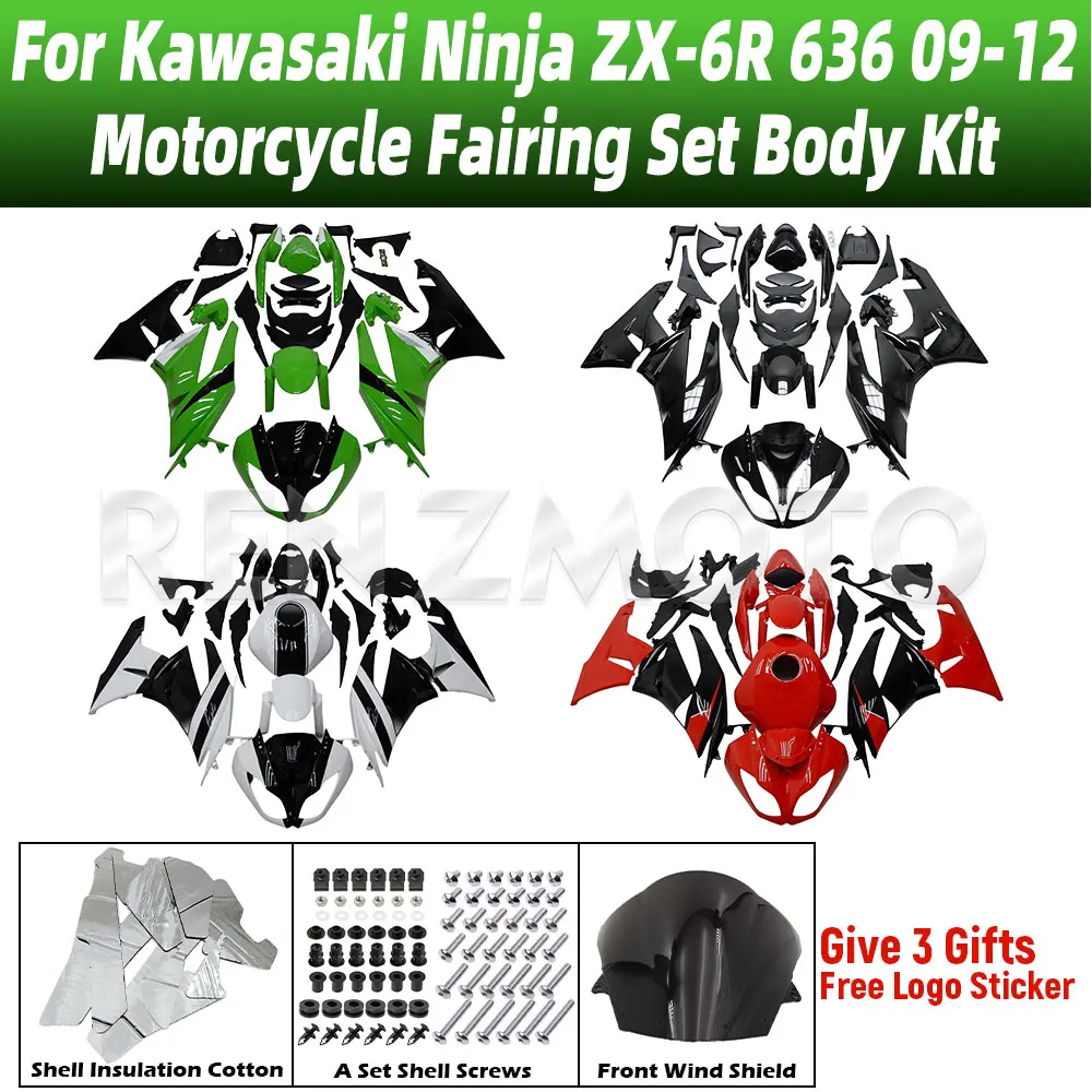 

New ABS For Kawasaki Ninja ZX-6R 636 2009-2012 Motorcycle Bike Fairings Set Body Kit Bodywork Set Shell Injection K0609 ZX-6R