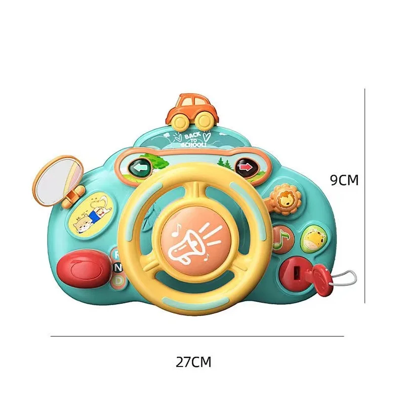 Early Education Puzzle Voice Music Toy Simulation Driving Trolly Simulation Steering Wheel 1-5 Years Old Children\'s Gift Toy