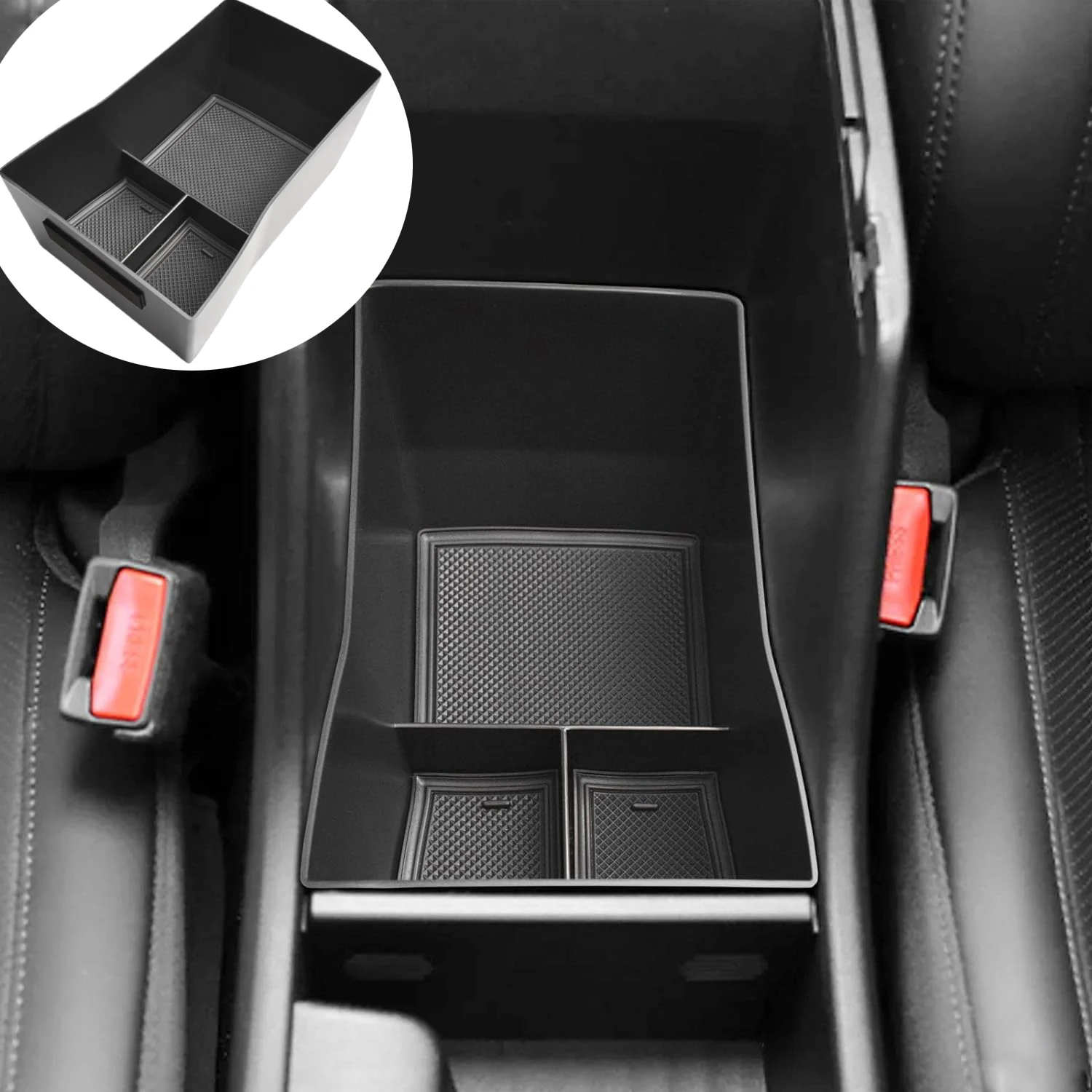 

Center Console Armrest Box Storage For Hyundai Kona SEL N Line 2024 Center Console Tray ABS Organizer Car Storage Accessories