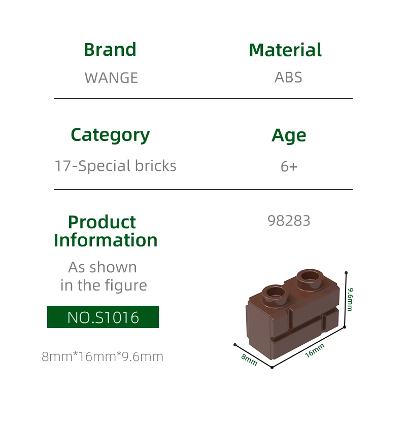 Wange 144 Teile/los 98283 Wandsteine 1x2 Mauerwerk Profil Blöcke Moc Farbe Zubehör Kompatibel mit Ziegel DIY Kinder Spielzeug – Detail 4