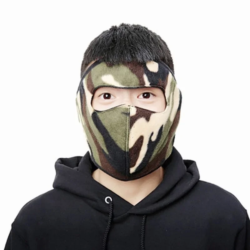 Winter Fleece Motorcycle Face Mask Keep Warm Motocross Windproof Face Shield Hat Neck Warmer Helmet Balaclava Skiing Face Mask