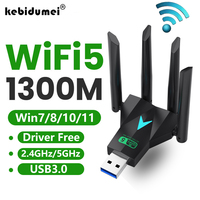 1300Mbps Wireless Network Card USB 3.0 WiFi Adapter Dual Band 2.4G/5Ghz Wi-Fi Dongle 4 Antenna Wireless Receiver For PC Laptop