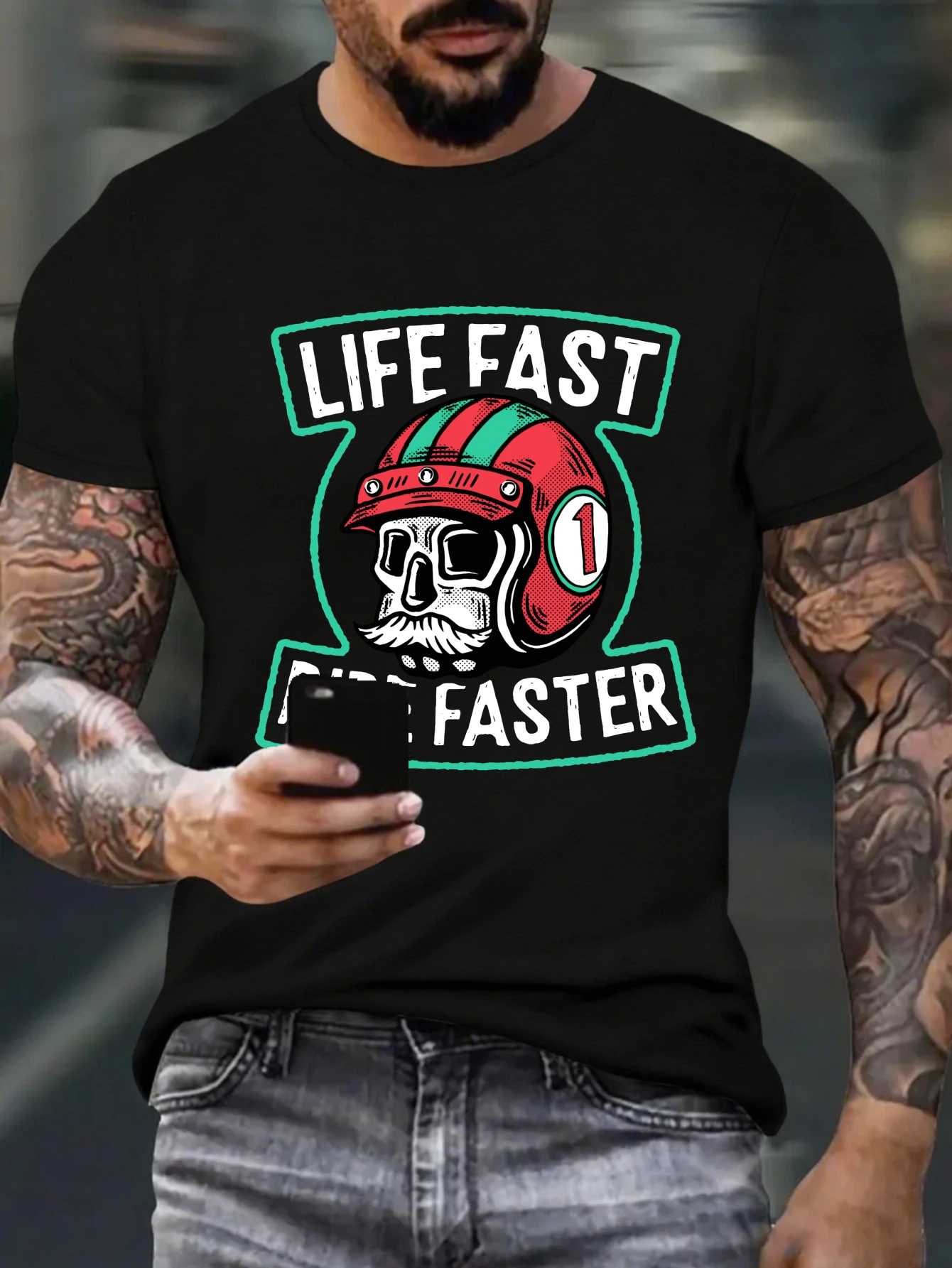 

Men's Vintage Day Of The Dead T-Shirt Mexican Gothic Retro Casual Streetwear Cotton Tops