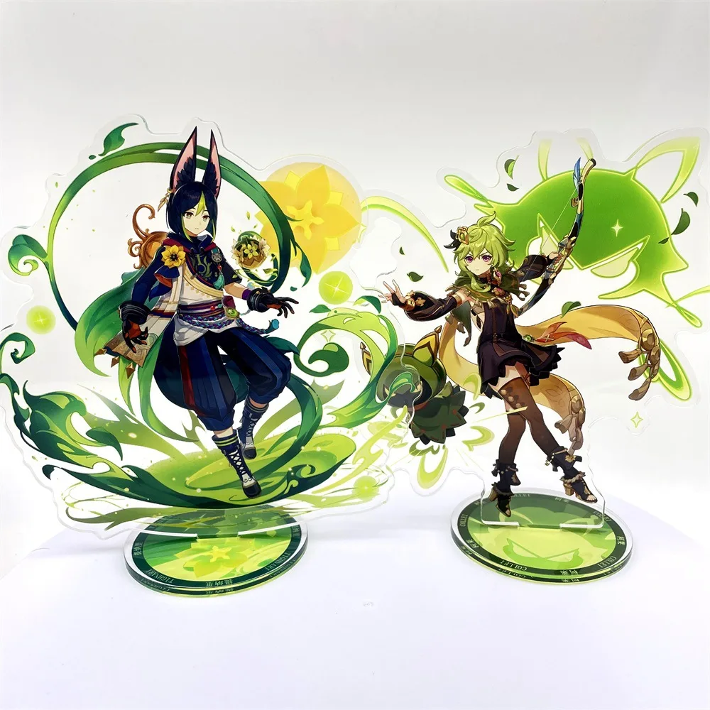 15CM Anime Figure Genshin Impact Zhongli Hu Tao Xiao Beelzebul Acrylic Stand Model Plate Desk Decor Standing Sign Fans Gift