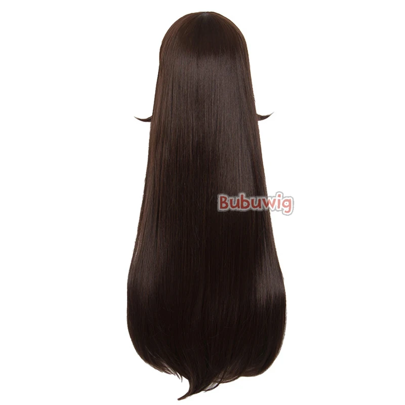 Bubuwig-Peluca de cabello sintético Genshin Impact para mujer, peluca de Cosplay ámbar de 80cm de largo, liso, marrón, para fiesta, Lolita, resistente al calor