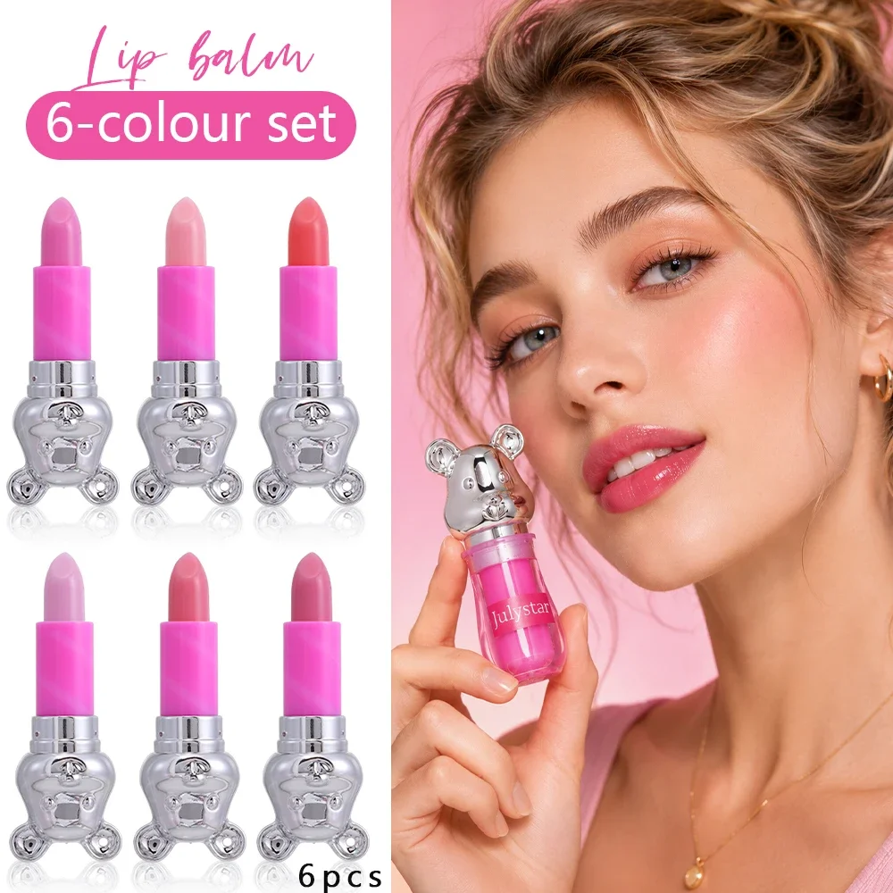 6 Pack Temperature Reactive Color Shift Lip Balm, Melt Smooth Texture, Non-Sticky Brighten Dull Pale Lips All Day