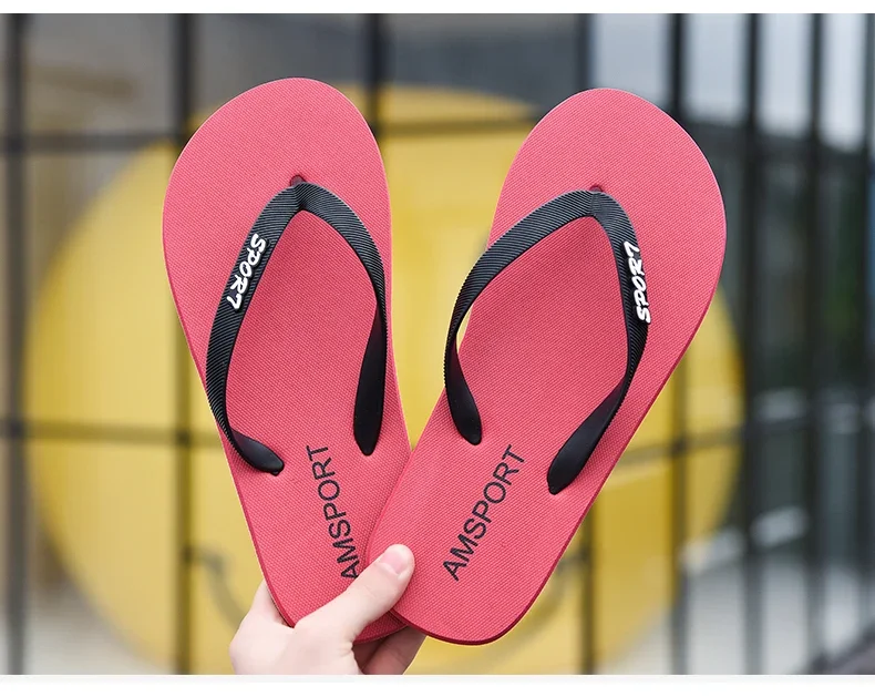 Herren Schwarze Klassische Flip-Flops Rutschfeste Strandsandalen Damen Schnelltrocknende Lässige Flache Bequeme Sommer-Zehenstegsandalen für Drinnen und Draußen – Detail 1