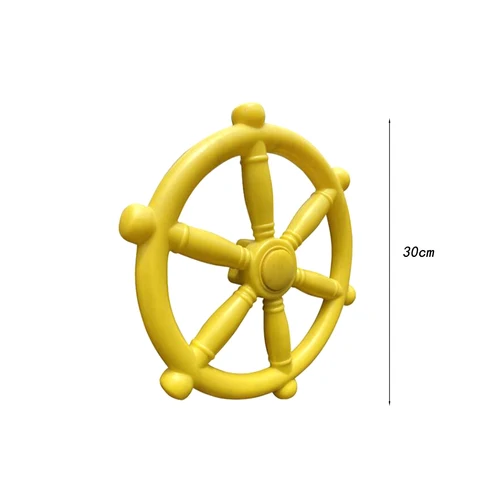 Imagen 2 del producto Rueda de barco pirata con tornillos, volante de juguete para niños, accesorios para Parque, casa de juegos, casa del árbol, jardín, parque de atracciones