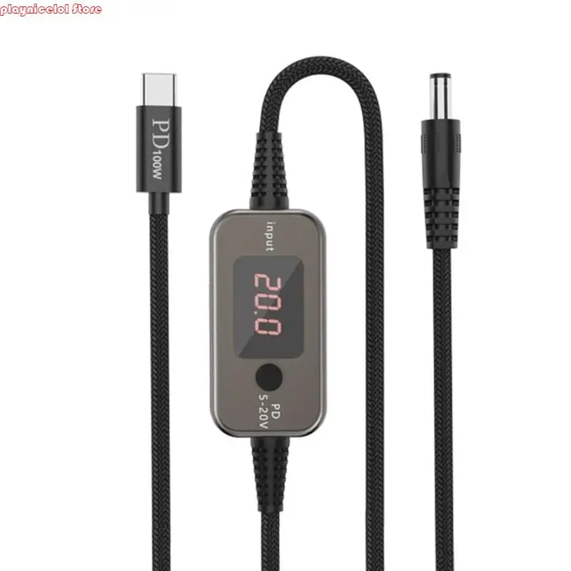 E8BAタイプCから5.5x2.5mm充電ケーブル5V T 20V調整可能な電圧100W出力