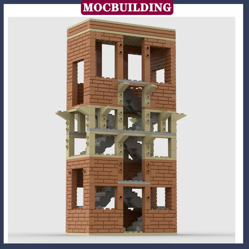 MOC City Street View Crossor House Building Model Building Block Assembly Collection لعبة الهدايا