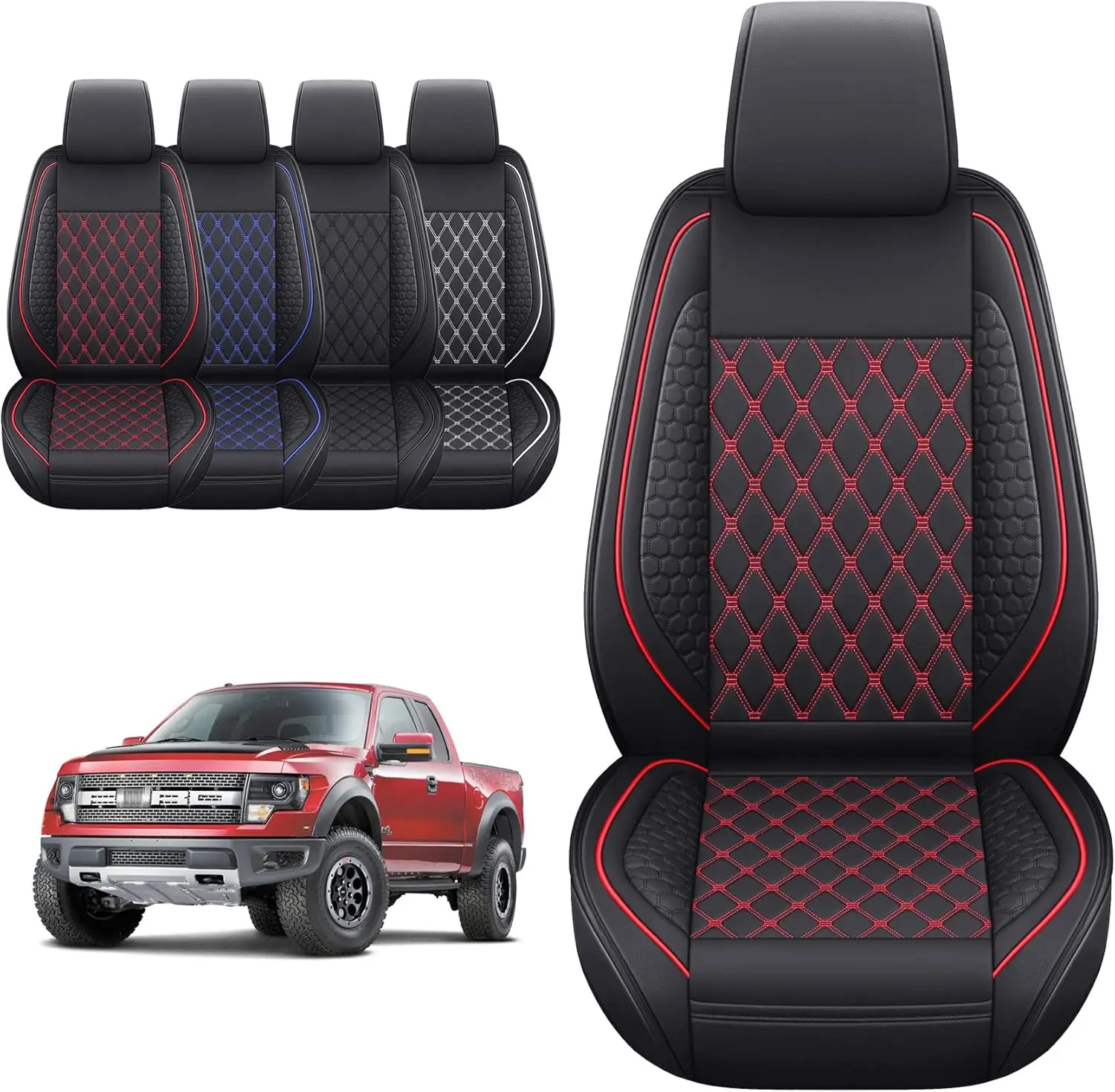 Seat Covers Compatible with 2009-2023 Ford F150 2017-2023 F250 F350 F450 Supercrew Crew Cab Super Duty Limited Fx4 XLT