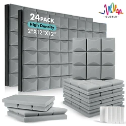 Acoustic Soundproofing Treatment Foam Panels, 6/12/24Pcs Wall Door Insulation Material, Noise Absorbing Foma Padding For Home